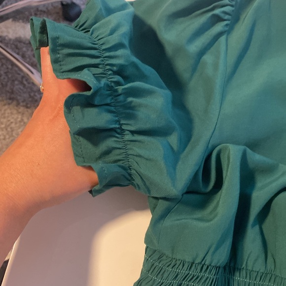 Newshows Women's 2023 Summer V Neck Midi Dresses Casual Puff Green - Picture 9 of 12